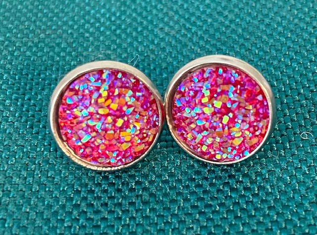 SMA Artistry Creations - Vendita all'ingrosso Orecchini a bottone - Orecchini a bottone cabochon scintillanti da 12 mm1