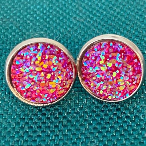 SMA Artistry Creations - Vendita all'ingrosso Orecchini a bottone - Orecchini a bottone cabochon scintillanti da 12 mm1