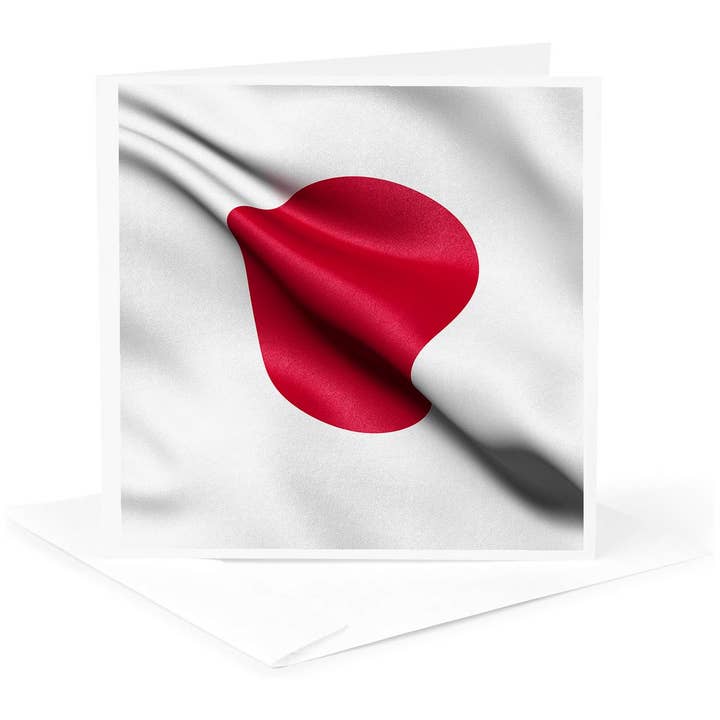 3dRose, Vlag van Japan wapperend in de wind, Wenskaart voor wholesale door 3dRose