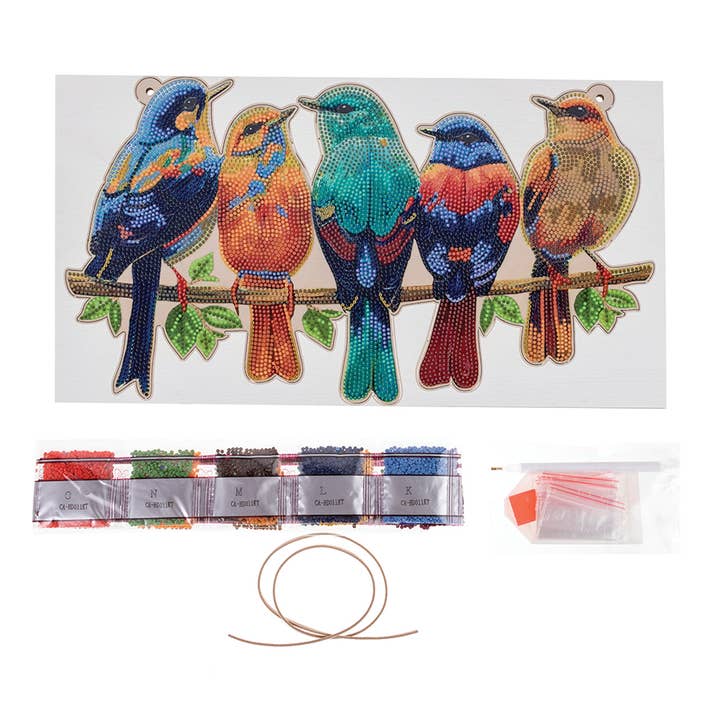 Outset Games and Cobble Hill Puzzles - Wholesale DIY Craft Kit - Crystal Art Deco Kit: Hanging Song Birds2