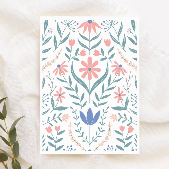 Tarjeta de Felicitación Botánica | Tarjeta de Felicitación de Cumpleaños Floral para venta al por mayor de Kourtni Gunn Art