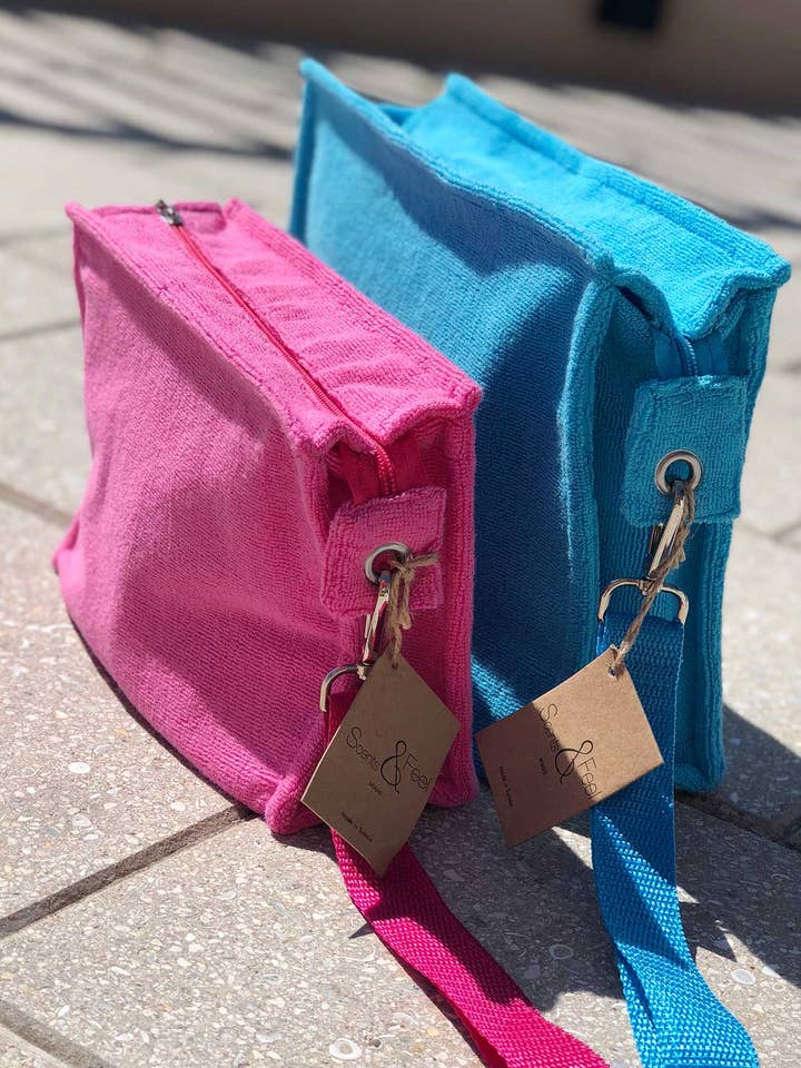 Bolsa Terry pequena forrada de plástico por atacado de Scents and Feel