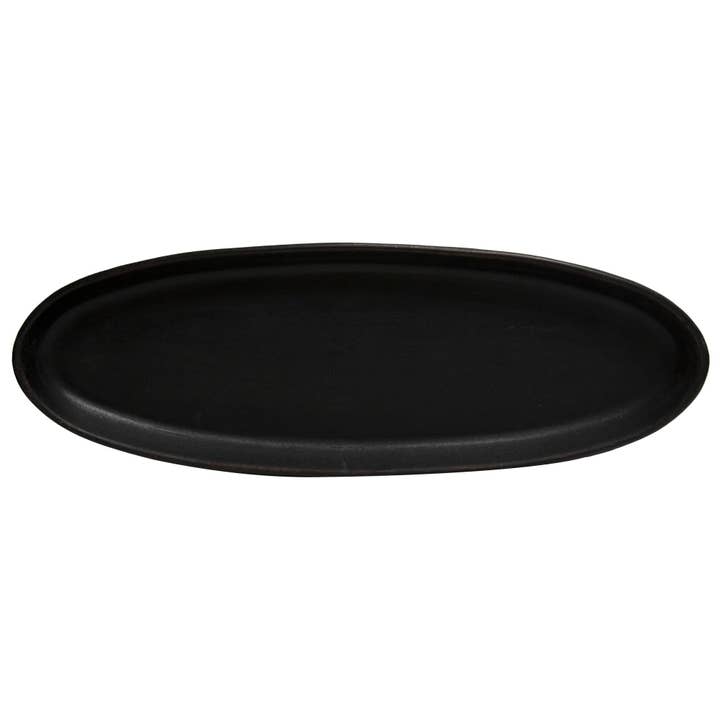 Zwart houten ovale tray, 52 cm voor wholesale door The Hearthside Collection