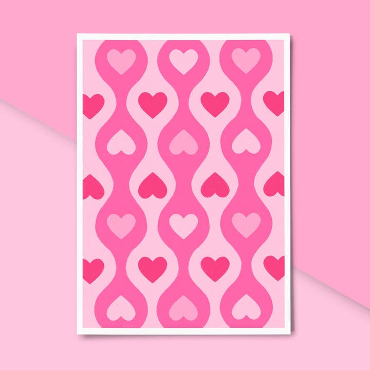 Rosa Hjärta Mönster Print för wholesale av Meg Garrod Art