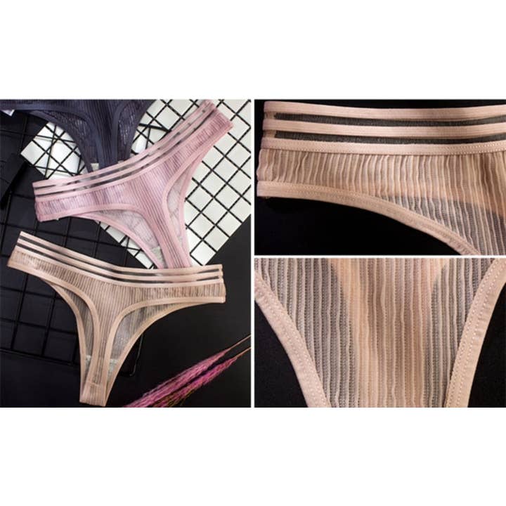 La Belle Fantastique - Wholesale Lingerie Set – women's - La Belle Fantastique Ava Sexy ice silk see-through G-String, Tanga Panty, Lace Panty Set, Lace Lingerie11