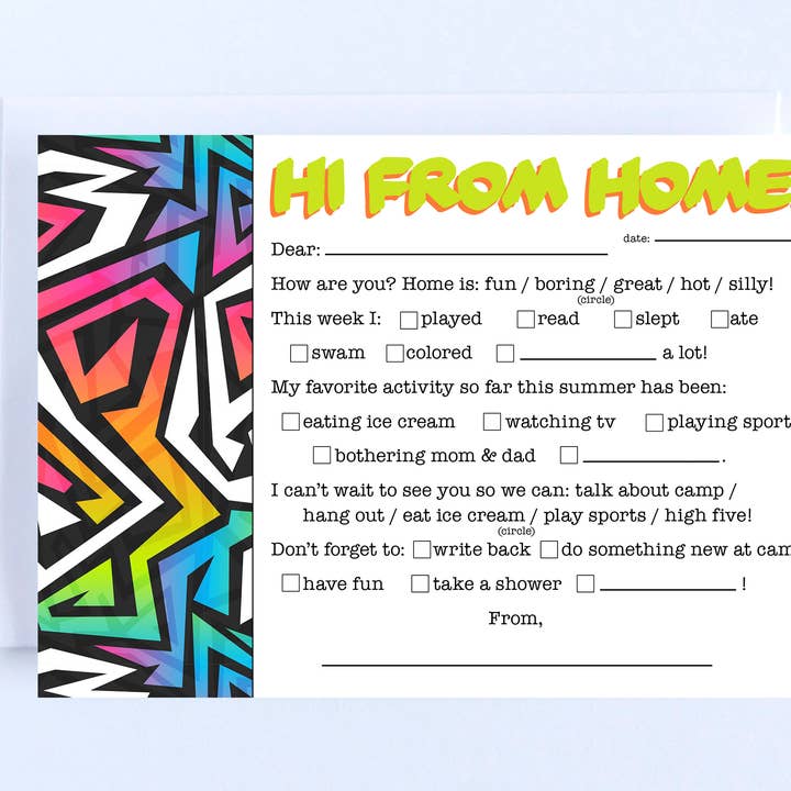 Home Camp Card: Graffiti Home Fill In (A7) - Conjunto de 10 por atacado de The Cornerstone Studio