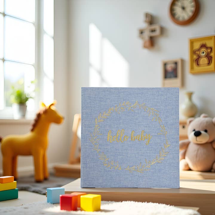Kate & Milo - Wholesale Memory Book - Kids & Baby - Denim Hello Baby Square Memory Book5