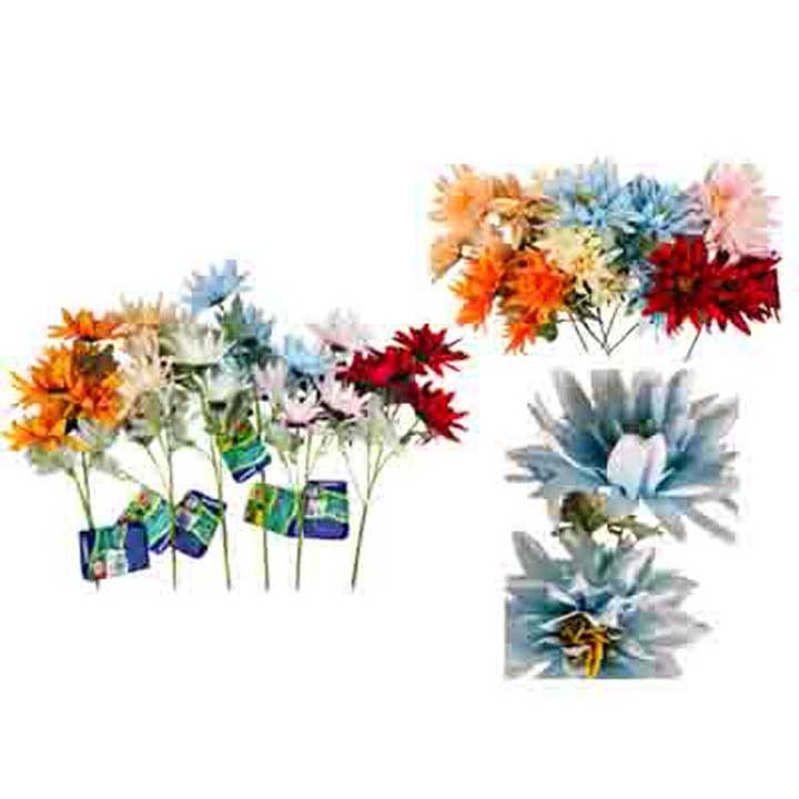 Dahlia Flower 27.16"L 5Flo 4Layer 5Leaves Asst Clr for wholesale by Deluxe Import Trading