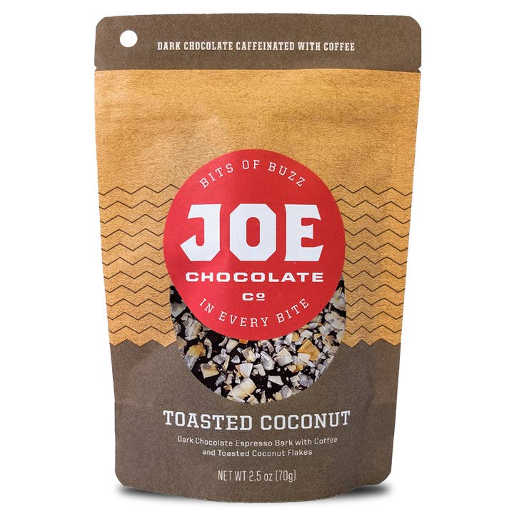 Joe Chocolate Co. - Vente Barre chocolatée - 2,5 oz d'écorce espresso grillée à la noix de coco