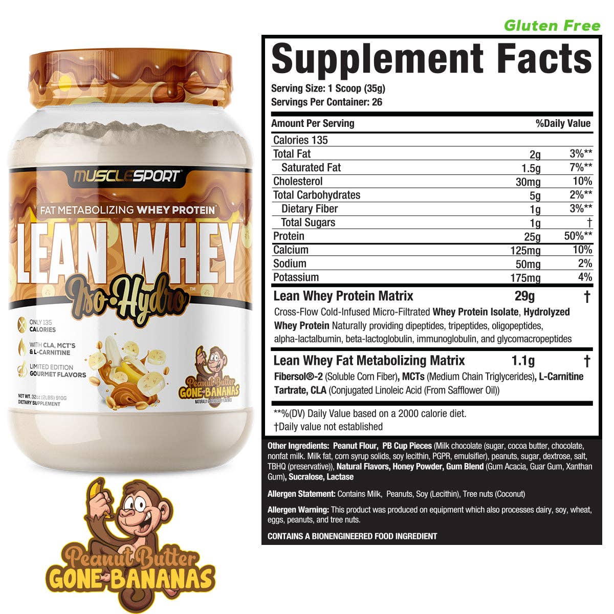 MuscleSport - Wholesale Protein/superfood powder - Lean Whey® Iso Hydro Gourmet Protein 2lb - Limited Edition28