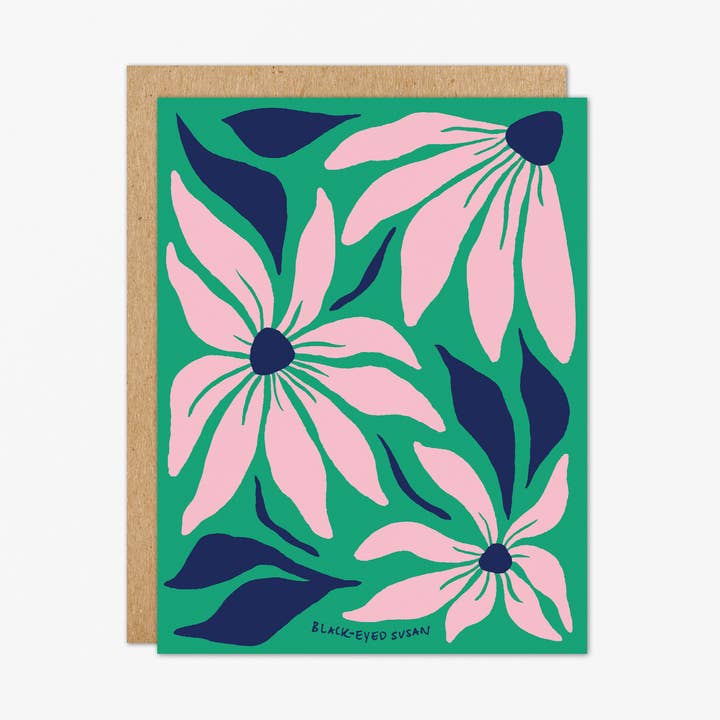 Black - Eyed Susan Illustrated Card for wholesale by March Party Goods