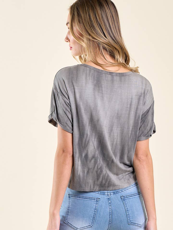 Saints & Hearts - Wholesale Screen Printed T-Shirt - Women's - ST3638K CHARCOAL NOT MY FIRST RODEO GRAPHIC TEE5