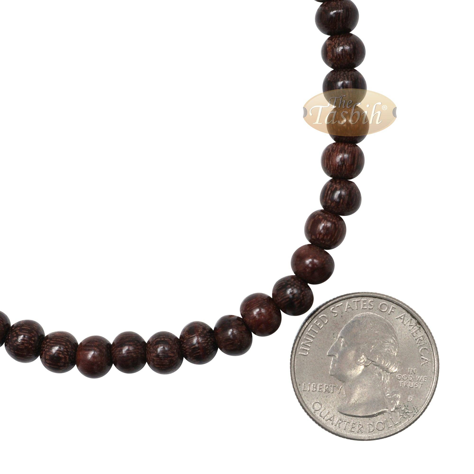 IndoMode - Vente Bracelets de prière en perles - Bracelet Tasbih fait main 33 fils réglable 5,5 x 6,5 mm en bois de tamarin6