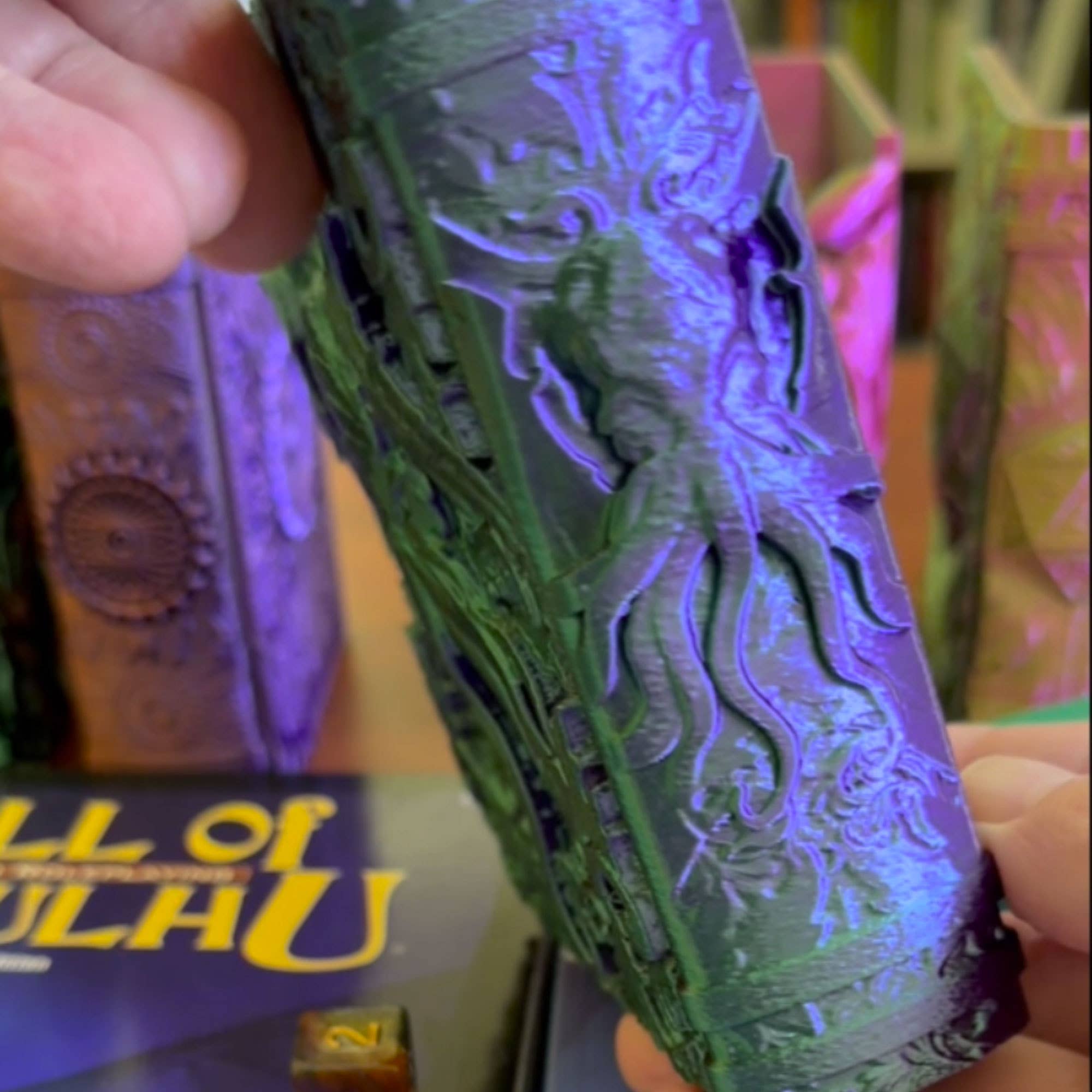 American Carver LLC - Wholesale Dice - Lovecraft Storage Tome for TTRPG, MTG, Pokemon, D&D Gaming!3