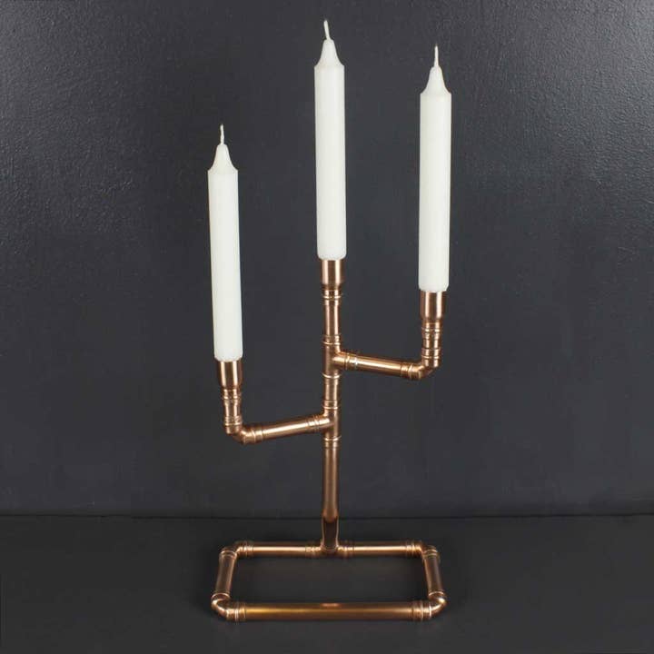 Kopper Kreation - Wholesale Candle Holder - Classic Copper Pipe Candelabra