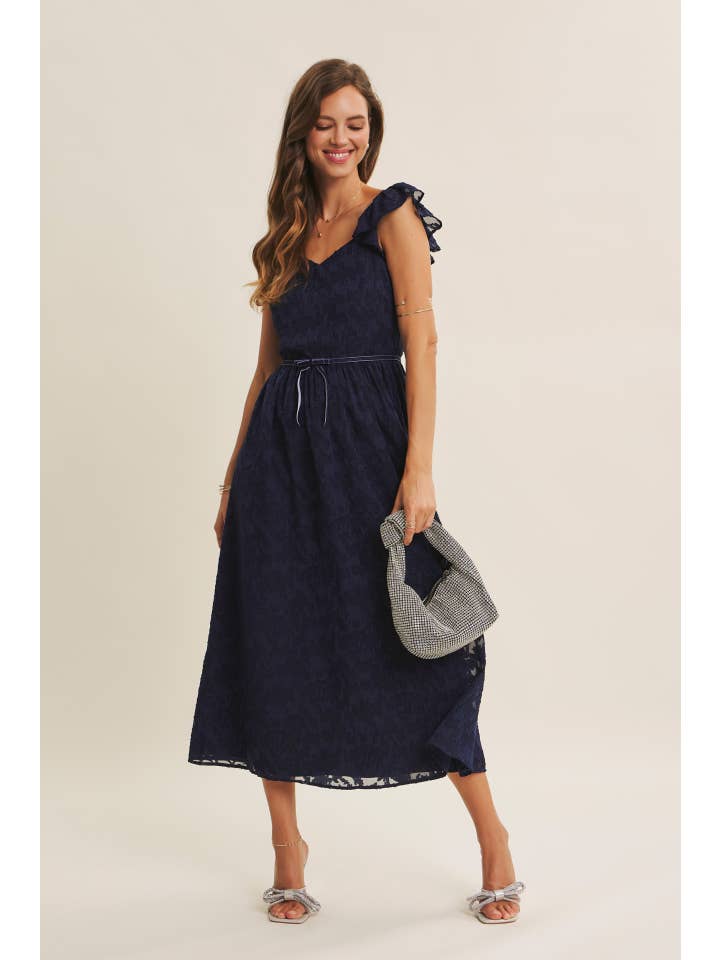 in february – Großhandel Kleid – Damen – MIT REICHER TEXTUR SAMT TAILLEN JACQUARD MIDI KLEID13