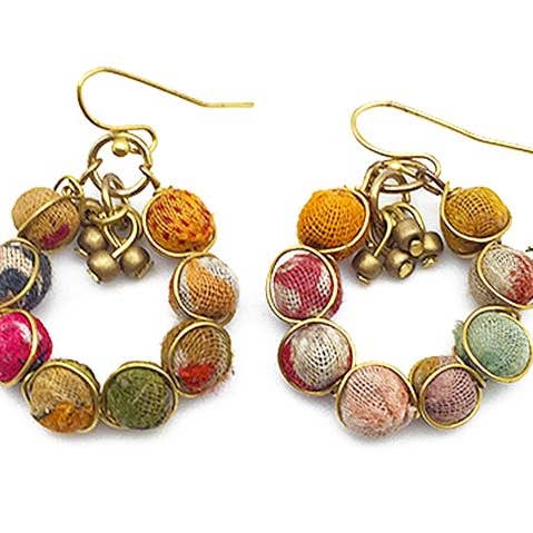 Aasha Wire-Wrapped Beads Earrings for wholesale by Anju Jewelry