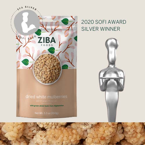 Ziba Foods - Vente Fruits secs/déshydratés - Mûres blanches séchées, végétaliennes, 5 oz2