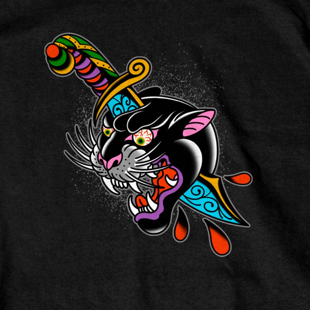 Hot Leathers GMD1516 Men's Black Panther Tattoo Short Sleeve T-Shirt for wholesale on Faire2