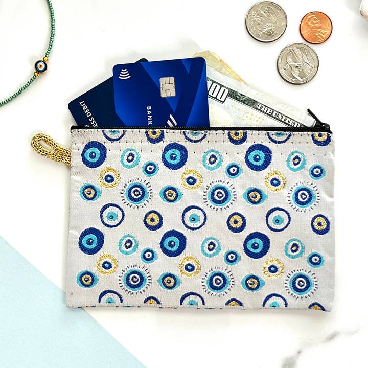 Boho portemonnee, stoffen portemonnee, Evil Eye Favors voor wholesale door Umays Boho
