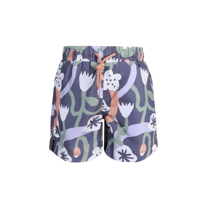 Nan's Backyard Boys Swim Shorts in Navy for wholesale on Faire6