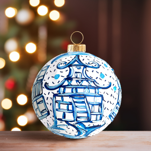 JOSIL Paperie & Gift - Wholesale Ornament - Hand-Painted Chinoiserie Christmas Ornament – Blue & White | JOSIL Paperie3
