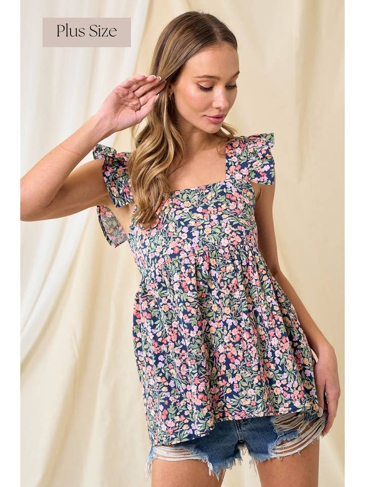lovely melody - Wholesale Blouse - Women's - LMT3794PL-PLUS SIZE Ava Floral print top3