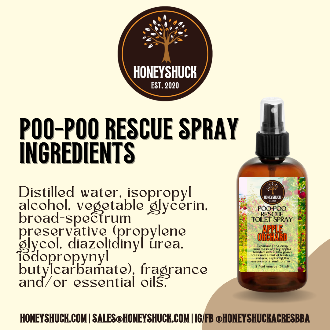 Honeyshuck Acres, LLC - Wholesale Toilet Spray - Poo-Poo Rescue Toilet Spray | 2 fl oz6