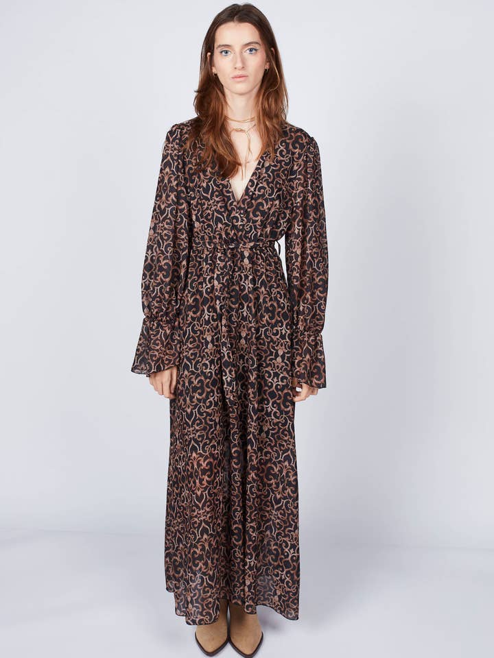 Robe longue imprimée pour la vente par Dioxide