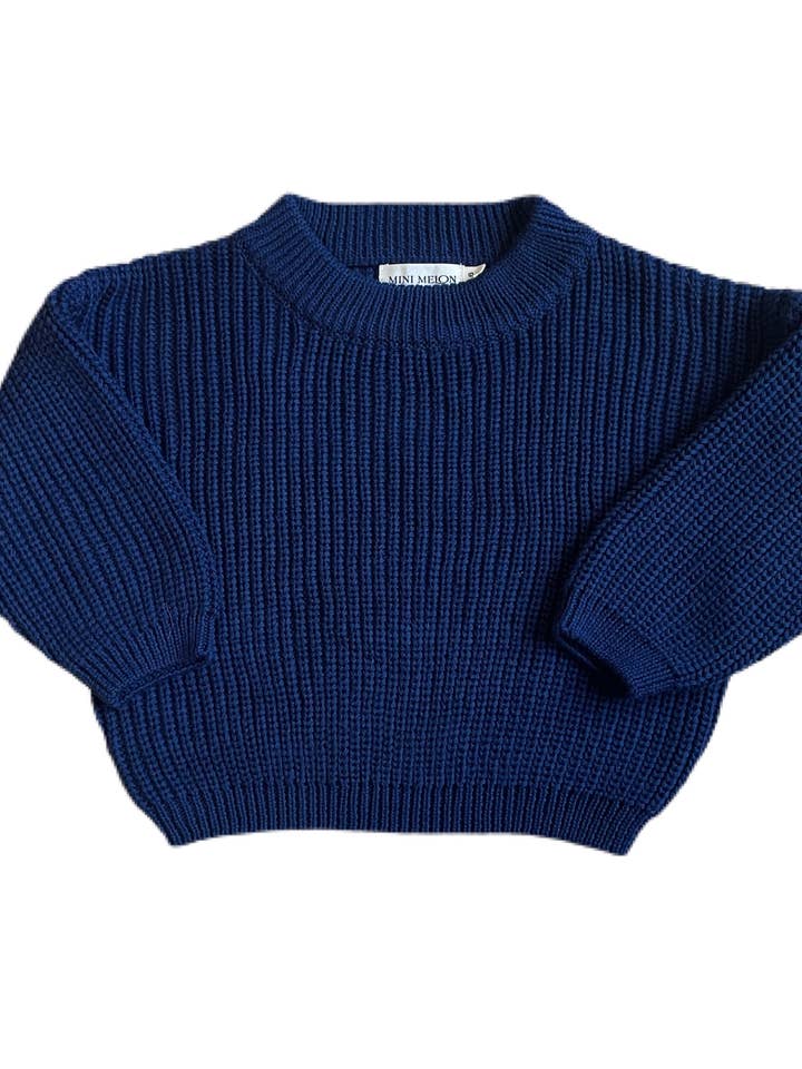 Navy Organic Oversized Sweater for wholesale by Mini Melon