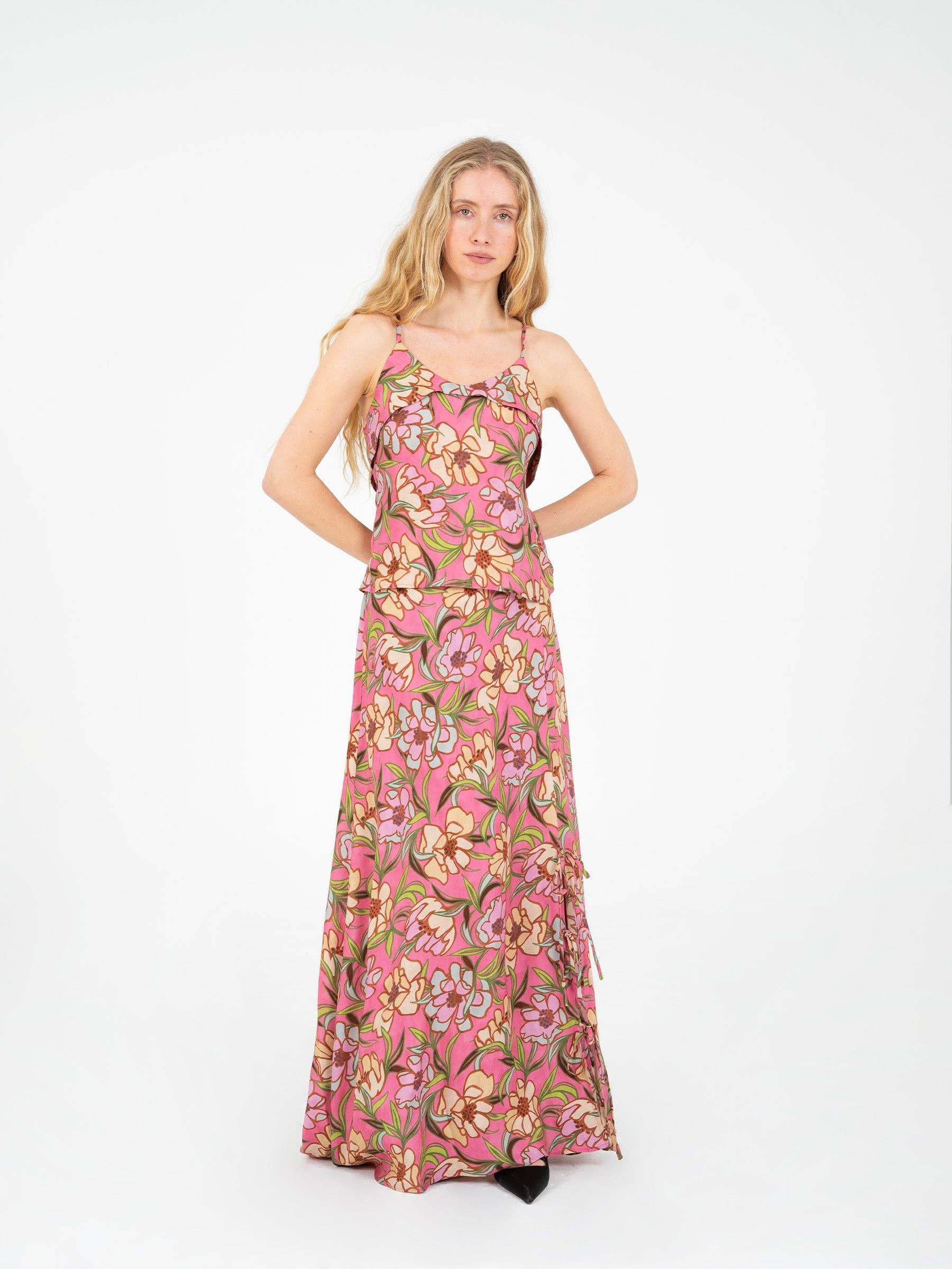 CARMEN SAYS - Wholesale Blouse - Women's - Amara Pink Floral Print Top5