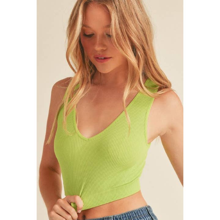 Timeless – wholesale Tank top – Women′s – Deep V Neck Ribbed Seamless Crop Tank Top11