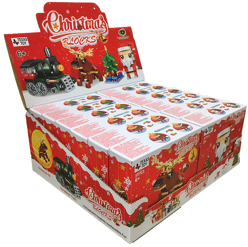 Texas Toy Distribution - Wholesale Building Set - Kids - Christmas Blocks Display Set, Stocking Stuffer Brick Kits1