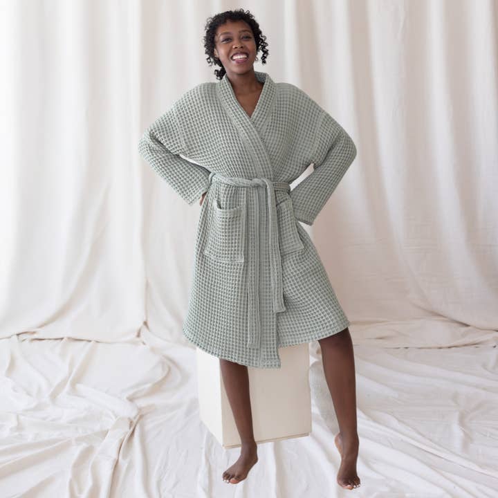 Vivamaison – wholesale Robe – Unisex – Luxurious Waffle Kimono Bathrobe, 100% Cotton, Unisex Style