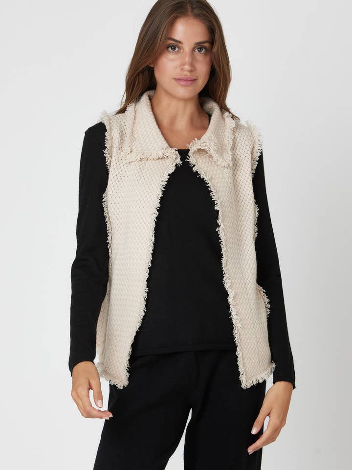 Nuan Cashmere – Colete - Unissexo por atacado – Colete COCO - Preto10