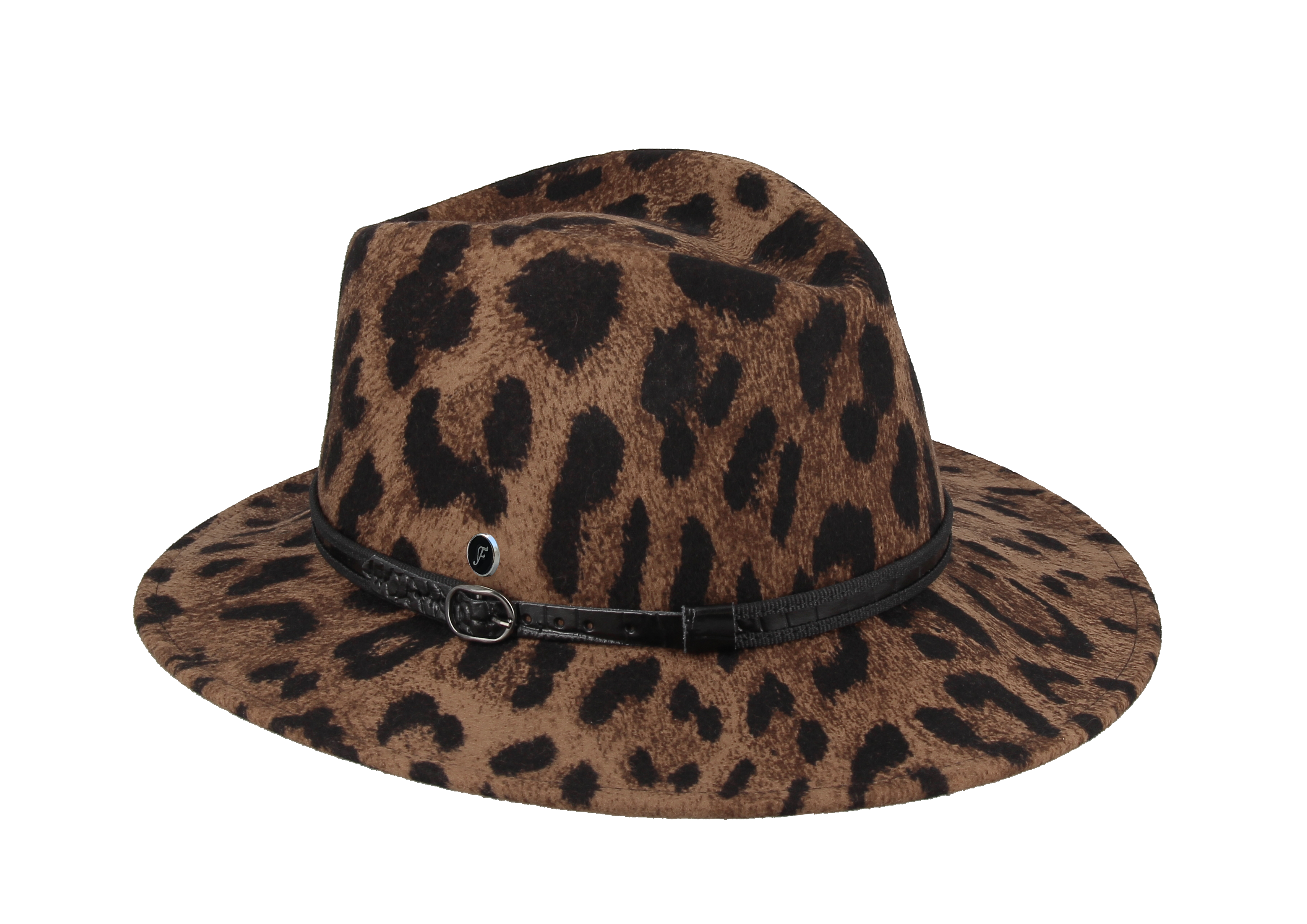 Type WOOL FELT LEOPARD HAT - 2H331 for wholesale on Faire1