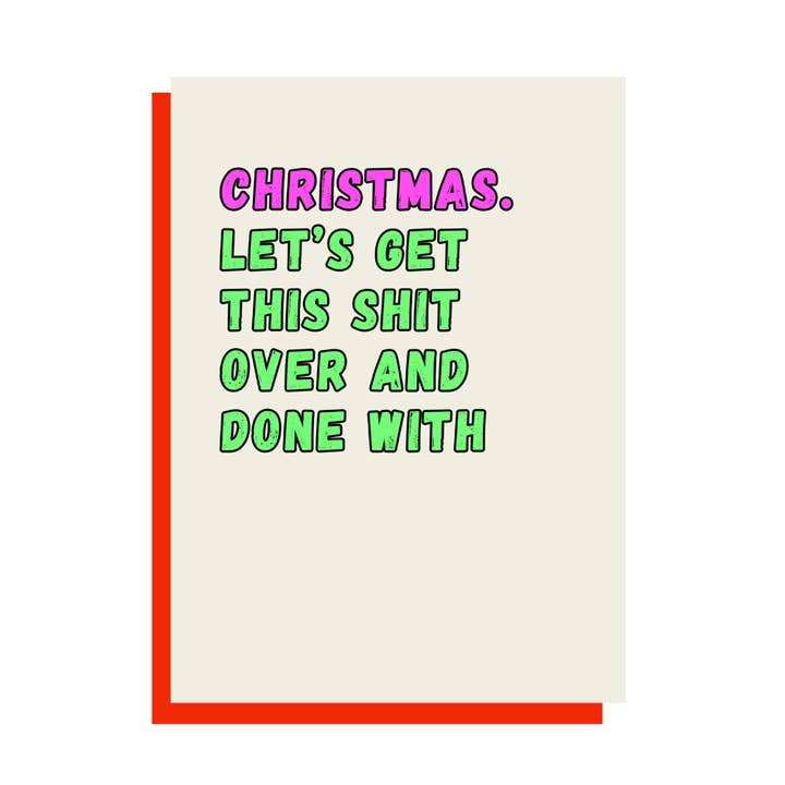 Over and Done with Christmas card (SKU: BABX07) for wholesale by Go La La