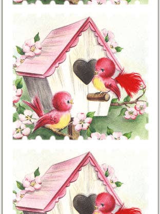QT-31 Redbirds and Birdhouse Stickers for wholesale by Violette Stickers