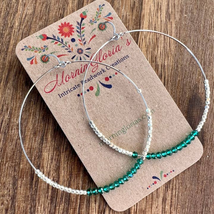 MorninGloria's - Wholesale Hoop Earrings - Crystal Beaded Hoop Earrings10