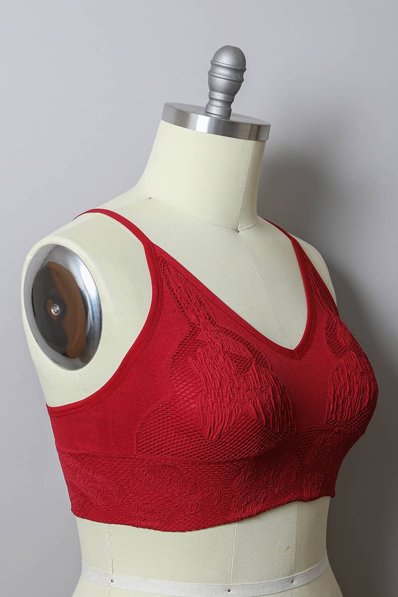 Leto Accessories - Wholesale Bralette - Women's - Chic Plus Size Textured Seamless Padded Brami9