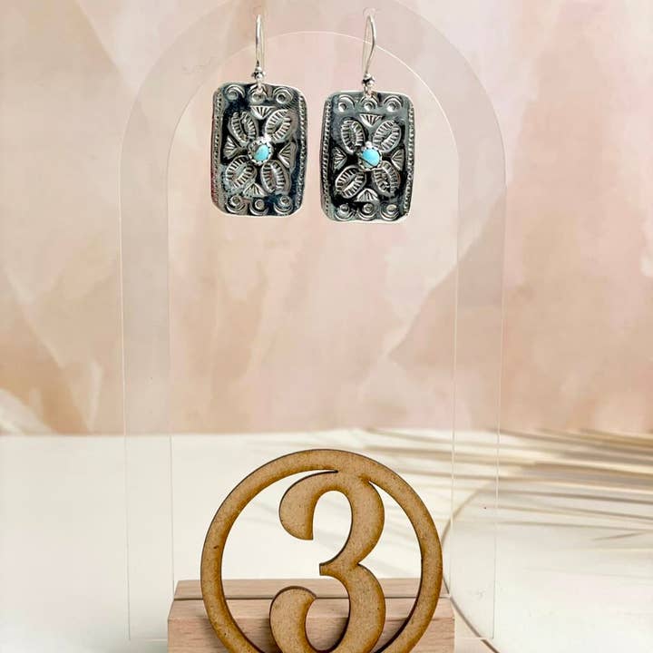 Krush Kandy - Wholesale Dangle Earrings - Western Glam Stamped Sterling Single Stone Earrings2