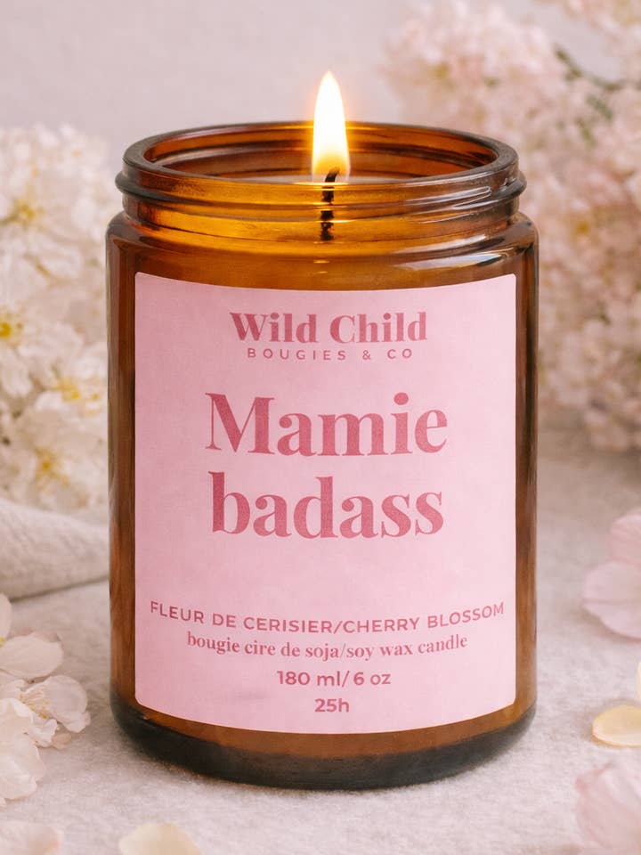 "Badass Grandma" Scented Artisan Candle - 25h for wholesale by WILD CHILD Bougies & Co