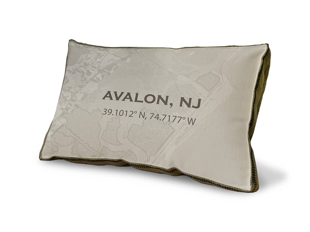 SPLASHWORKS – Almofada decorativa/de sofá por atacado – Almofada Decorativa 23" x 15" - Localização GPS Personalizada2