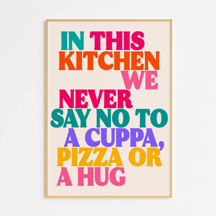 Cuppa - In This Kitchen Print for wholesale by Pink Giraffe Print Co