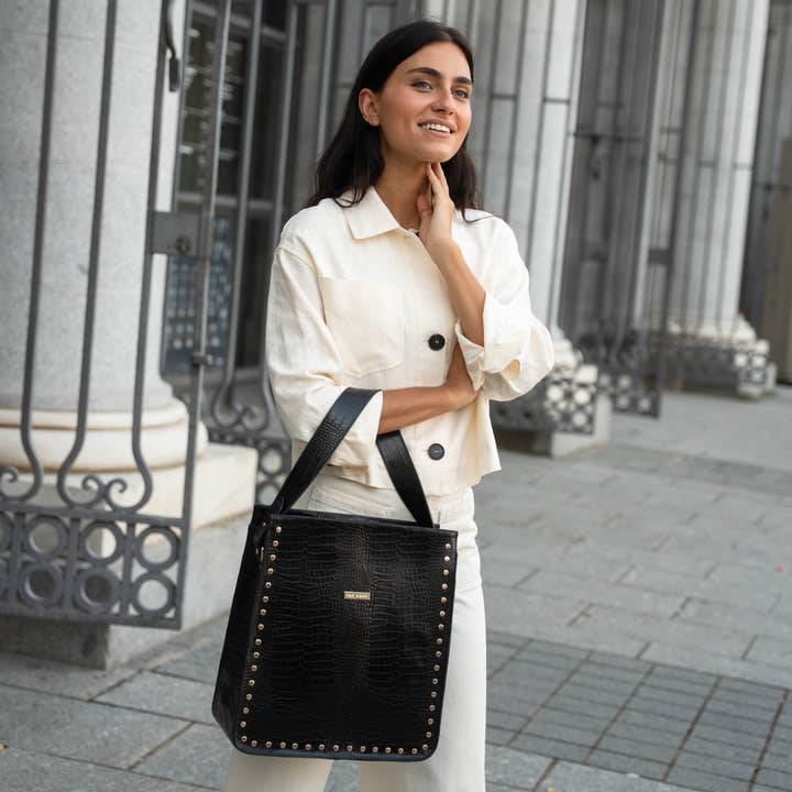 THE CODE - Wholesale Shoulder Bag - Women's - SHOPPER SAGRARIO BLACK4