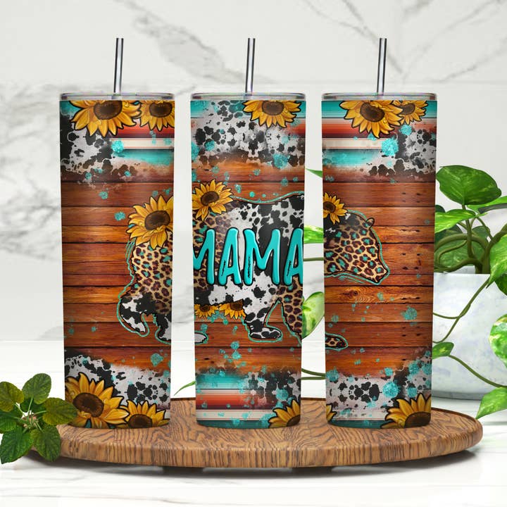 MAMA Bear 20oz Skinny Tumbler for wholesale by Rebelle Tree Boutique