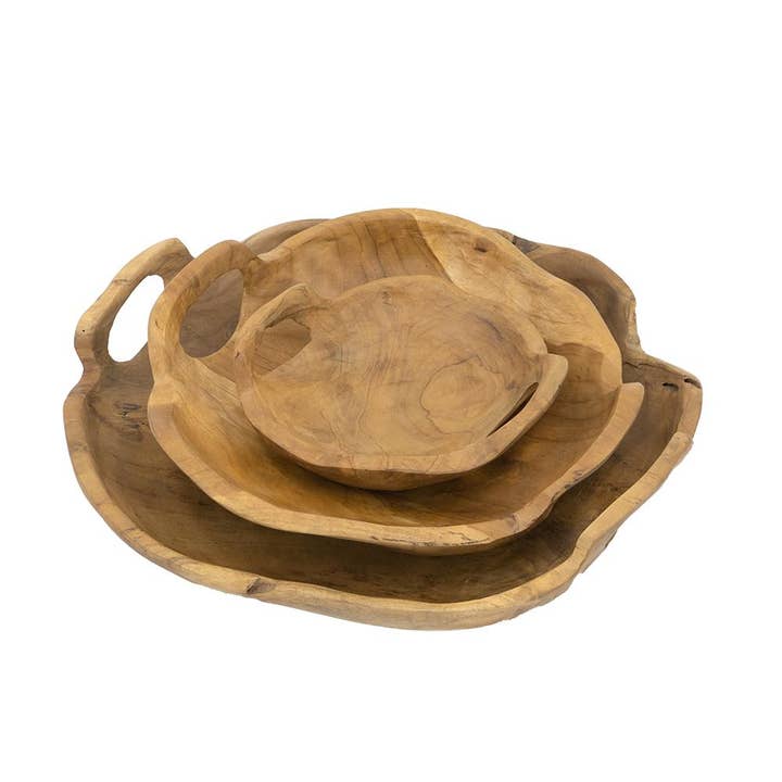 A&B Home Group Inc. - Wholesale Charger plate - S/3 Teak Bowls4