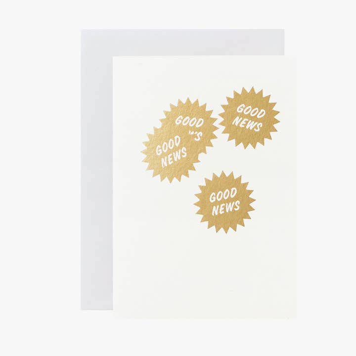 Another Loop – wholesale Everyday greeting card – Good News Mini Card | Gold Hot Foil Star | Congratulations1