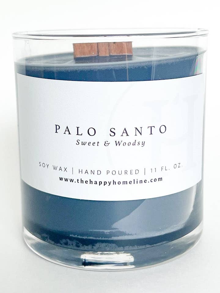Palo Santo Wood Wick Candle - Black wax unavailable for wholesale by The Happy Home Line
