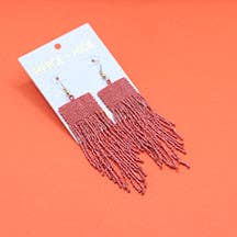 Pierce + Hide - Wholesale Tassel Earrings - Custom Beaded Square Fringe Earrings | Fringe Dangle15